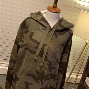 Camo J Crew Hooded Sweatshirt